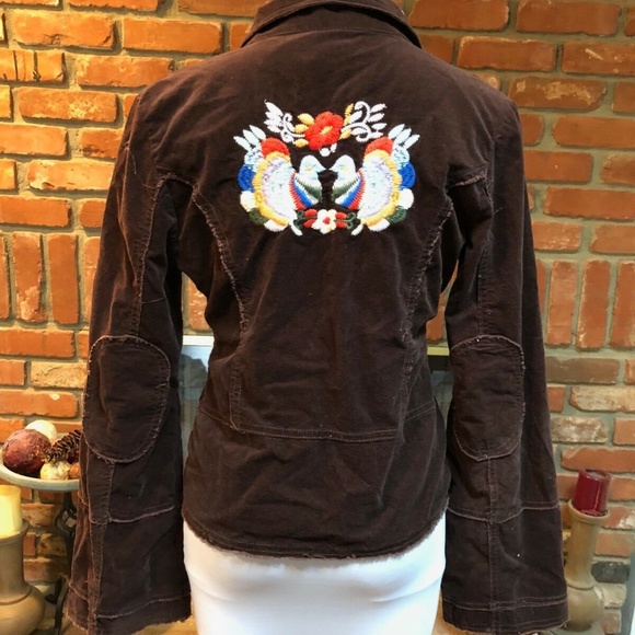 EMBROIDERED FLOWER BIRD Accent Layering JACKET - Picture 2 of 13